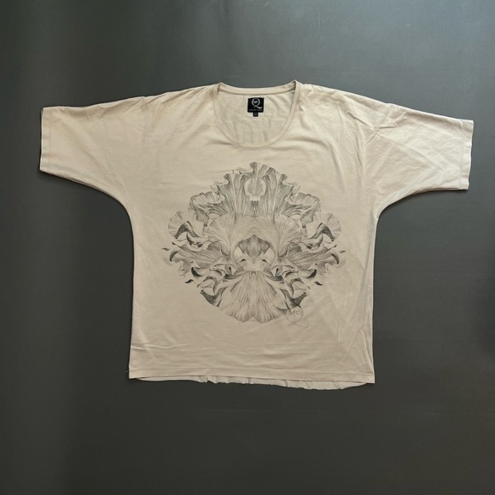 Alexander Mcqueen Batwing Cut Archive Designer Mainline Rare Floral Print Tee